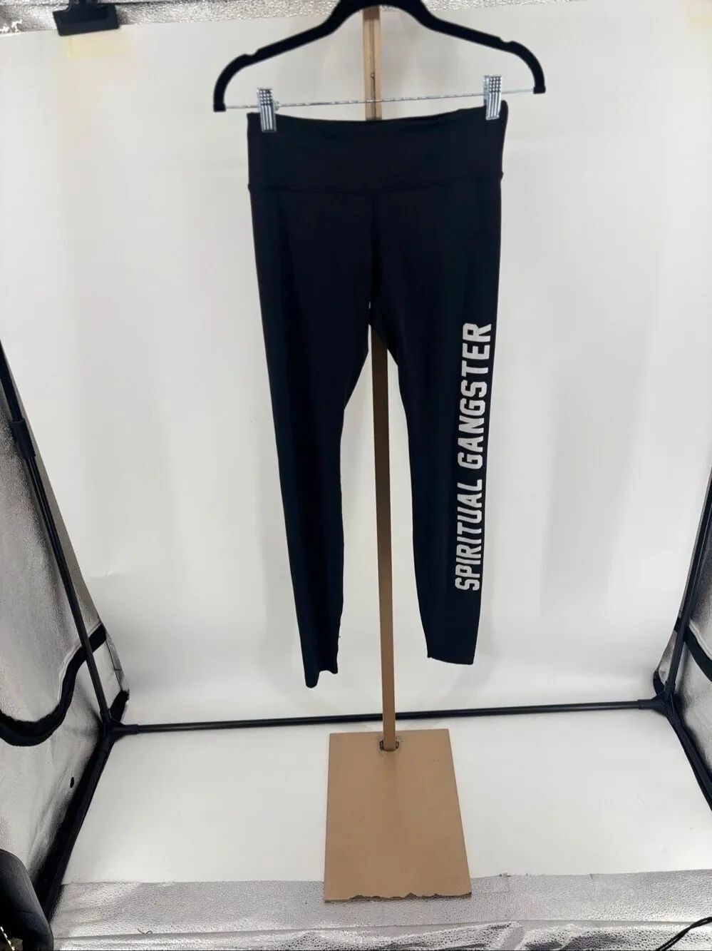 Spiritual Gangster Collegiate Practice Leggings Womens Small Black